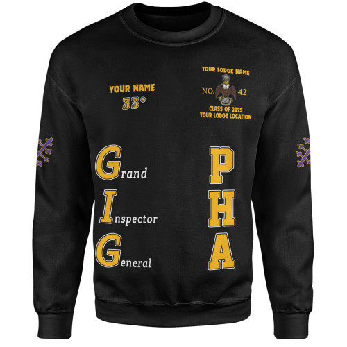 Prince Hall Scottish Rite Sweatshirt Custom Sovereign Grand Inspector General 33rd Degrees
