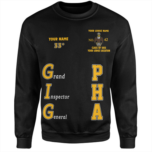Prince Hall Scottish Rite Sweatshirt Custom Grand Inspector General 33rd Degrees Prince Hall Scottish Rite Sweatshirt Custom Grand Inspector General 33rd Degrees