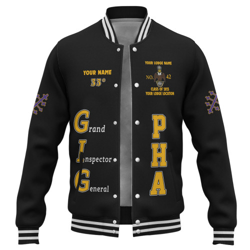 Prince Hall Scottish Rite Baseball Jacket Custom Sovereign Grand Inspector General 33rd Degrees
