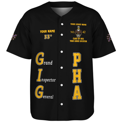 Prince Hall Scottish Rite Baseball Shirt Custom Sovereign Grand Inspector General 33rd Degrees