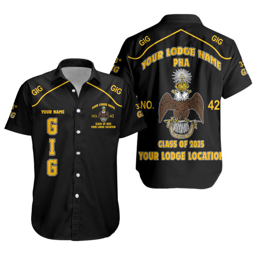 Prince Hall Scottish Rite Short Sleeve Shirt Custom GIG 33rd Degrees Brotherhood Style