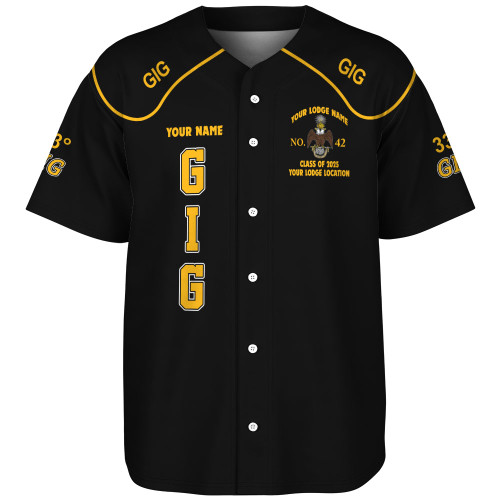 Prince Hall Scottish Rite Baseball Shirt Custom GIG 33rd Degrees Brotherhood Style