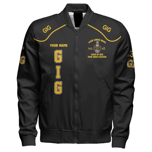 Prince Hall Scottish Rite Zipper Bomber Jacket Custom GIG 33rd Degrees Brotherhood Style