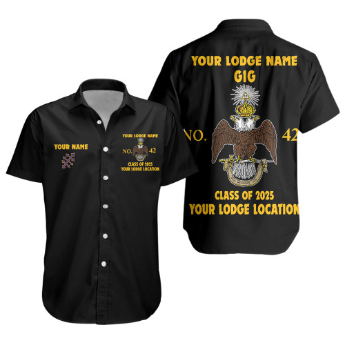Prince Hall Scottish Rite Short Sleeve Shirt Custom GIG 33rd Degrees Classic Style