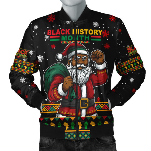 Black History Bomber Jacket Black Santa And Black History Month Christmas