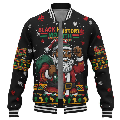 Black History Baseball Jacket Black Santa And Black History Month Christmas