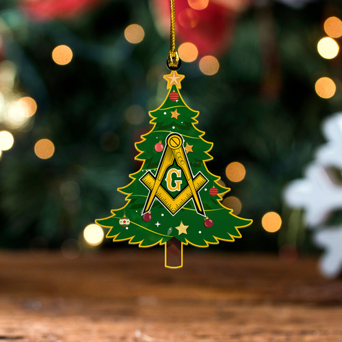 Prince Hall Freemasonry Acrylic And Wooden Ornament Mason Christmas Tree