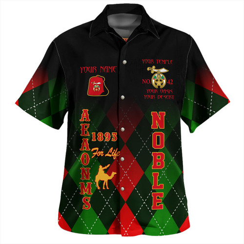 Prince Hall Shriners Hawaiian Shirt Custom AEAO.N.M.S Noble Christmas with Caro Plaid Pattern