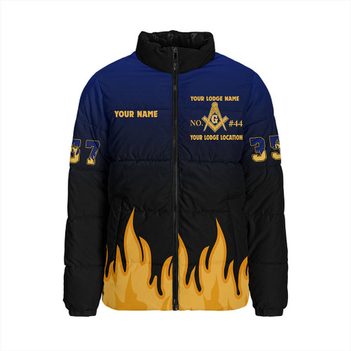 Prince Hall Freemasonry Padded Jacket Custom Flame Of The Lodge