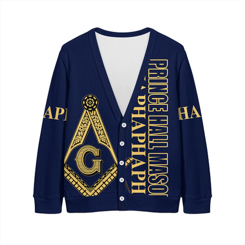 Prince Hall Freemasonry Knitted Cardigan Blue PHA Style Prince Hall Freemasonry Knitted Cardigan Blue PHA Style