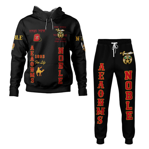 Prince Hall Shriners Combo Hoodie And Jogger Custom Nobles 1893 Of The Mystic Shrine AEAONMS