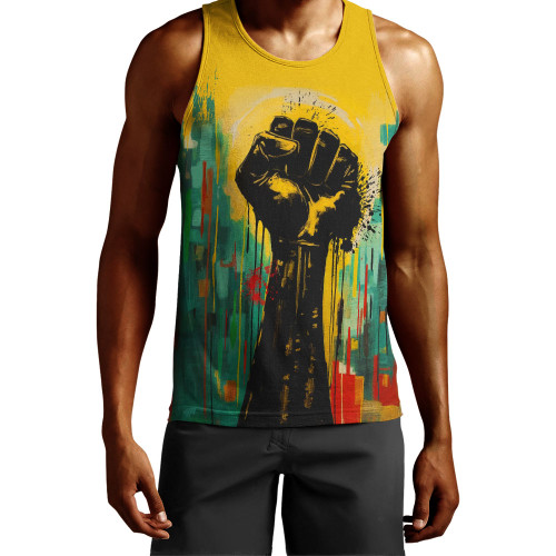 Black History Tank Top Black Power Fist Matte Art
