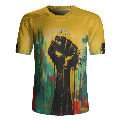 Black History Rugby Jersey Black Power Fist Matte Art