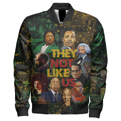 Black History Zipper Bomber Jacket They Not Like Us