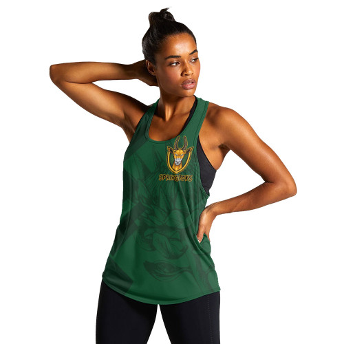 South Africa Women Tank Bokke For the Brave Abstract Background Style