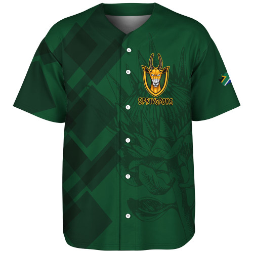 South Africa Baseball Shirt Bokke For the Brave Abstract Background Style