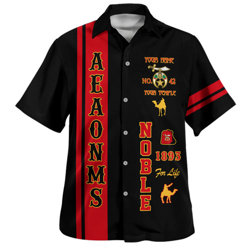 Prince Hall Shriners Hawaiian Shirt Custom Noble For Life AEAONMS Camel & Pyramid