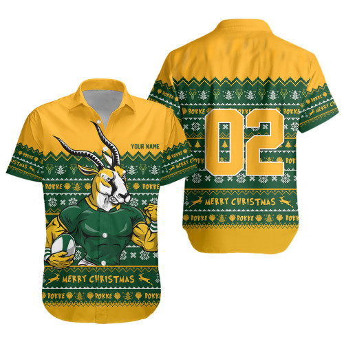 South Africa Short Sleeve Shirt Bokke Pride Merry Christmas