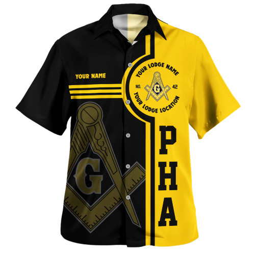 Prince Hall Freemasonry Hawaiian Shirt PHA Compass & Square Sport Circle Style