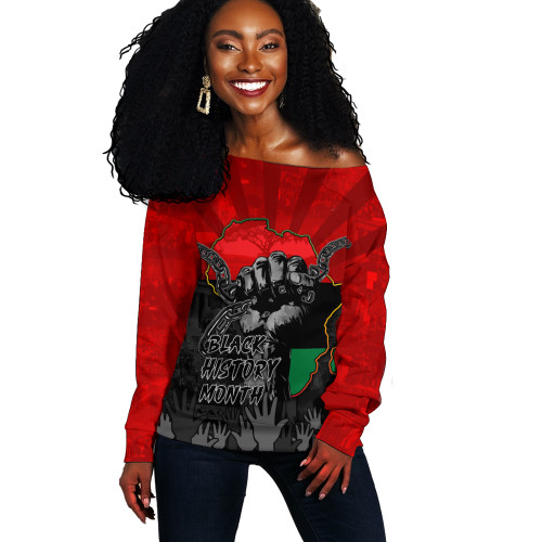 Black History Off Shoulder Sweatshirt Black Leaders Legacy Tribute