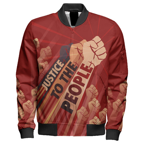 Black History Zipper Bomber Jacket Justice To The People