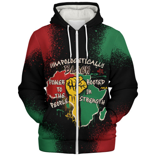 Black History Sherpa Hoodie Power In Our Roots
