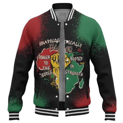 Black History Baseball Jacket Power In Our Roots