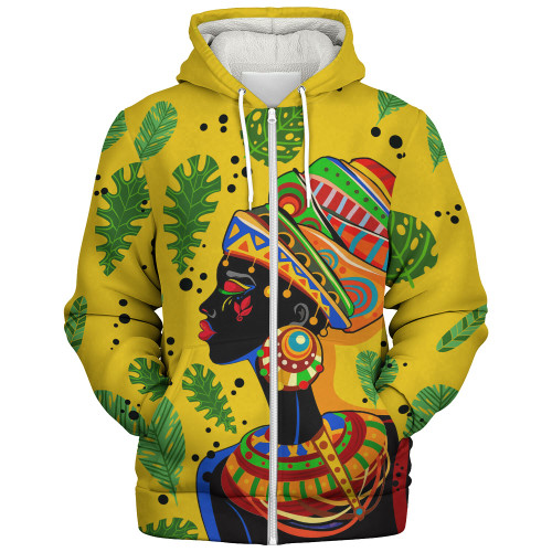 Black Identity Sherpa Hoodie African Art Women