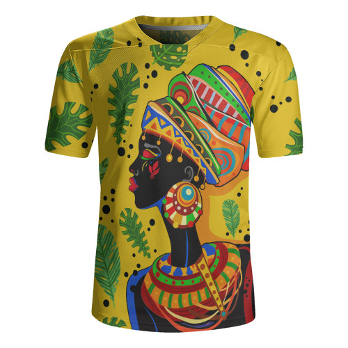Black Identity Rugby Jersey African Art Women