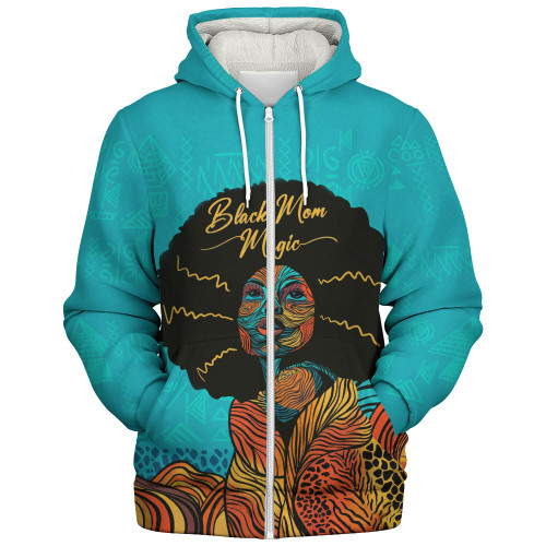 Black Identity Sherpa Hoodie Black Mom Magic