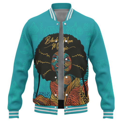 Black Identity Baseball Jacket Black Mom Magic