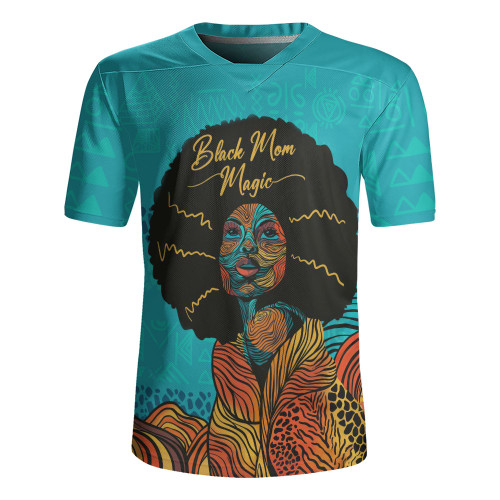 Black Identity Rugby Jersey Black Mom Magic