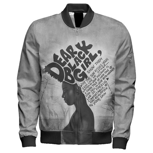 Black Identity Zipper Bomber Jacket Dear Black Girl
