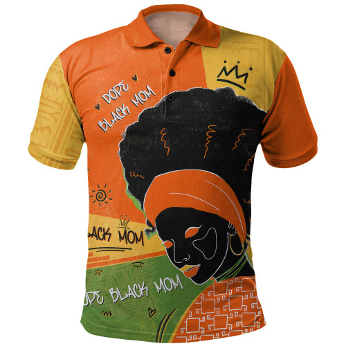 Black Identity Polo Shirt Dope Black Mom Grafiti Style