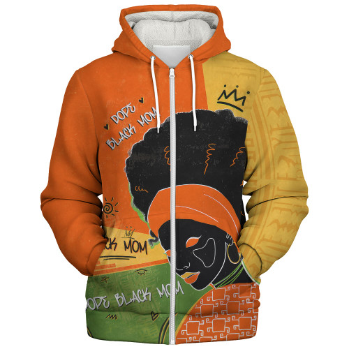 Black Identity Sherpa Hoodie Dope Black Mom Grafiti Style