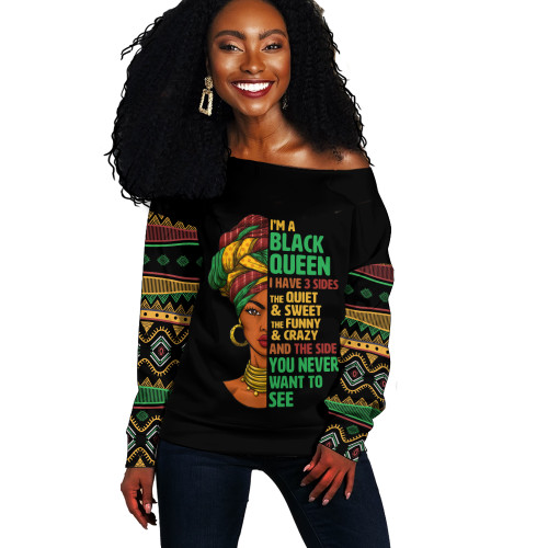 Black Identity Off Shoulder Sweatshirt Three Sides Of Me Premium