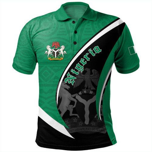 Nigeria Polo Shirt Coat Of Arms National Graphic Style