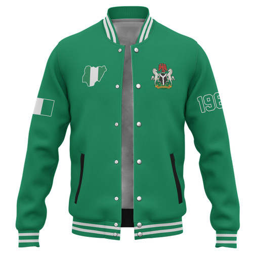 Nigeria Baseball Jacket Coat Of Arms Varsity Style