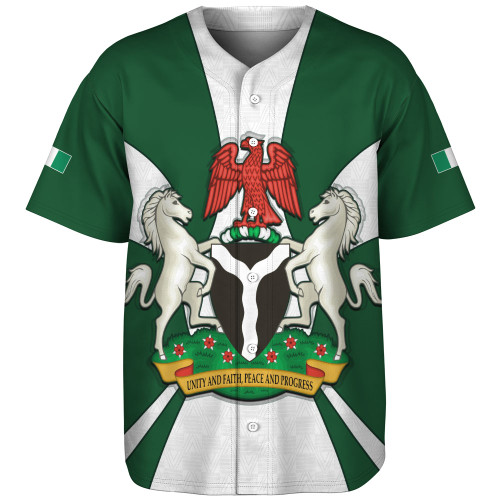 Nigeria Baseball Shirt Coat Of Arms Royal Style