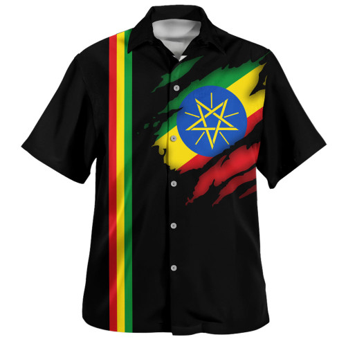 Ethiopia Hawaiian Shirt Flag Crack Style