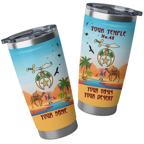 Prince Hall Shriners Tumbler Custom Noble Camel Walking Oasis Egypt