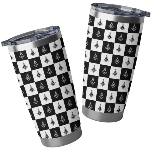 Prince Hall Freemasonry Tumbler PHA Masonic Check Caro Pattern
