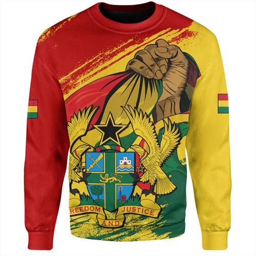 Ghana Sweatshirt Fisted Hand Holding Ghanaian Flag