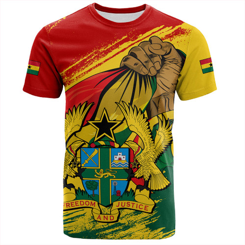 Ghana T-Shirt Fisted Hand Holding Ghanaian Flag