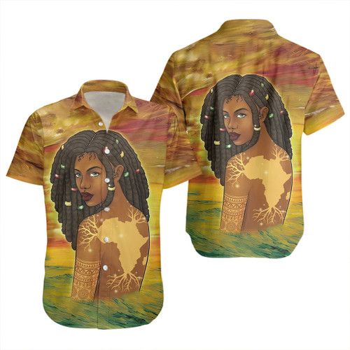 Black Identity Short Sleeve Shirt Black Girl Map Roots