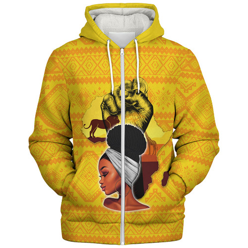 Black Identity Sherpa Hoodie African Power Women