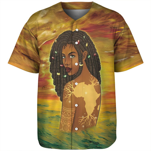 Black Identity Baseball Shirt Black Girl Map Roots