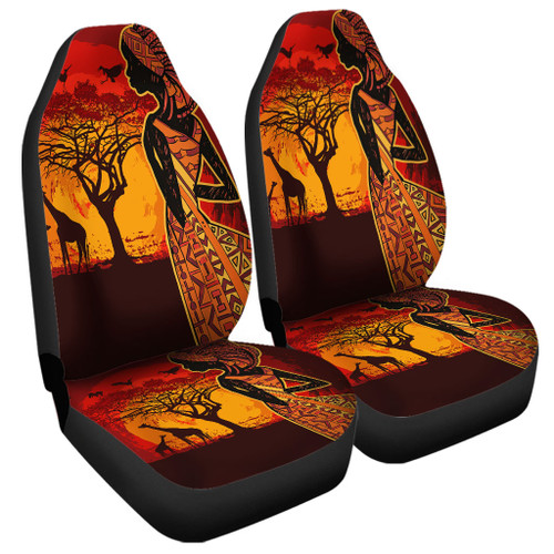Black Identity Car Seat Cover African Woman Sunset