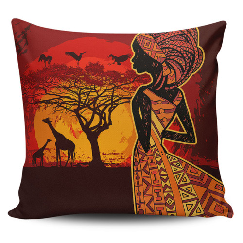 Black Identity Pillow Cases African Woman Sunset