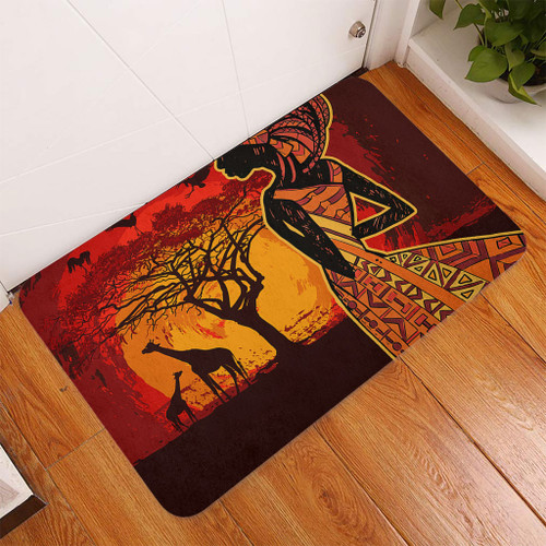 Black Identity Doormat African Woman Sunset